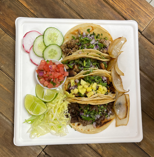 Street tacos with salsa